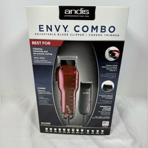 Andis Envy Combo Clipper Set - Red and Black
